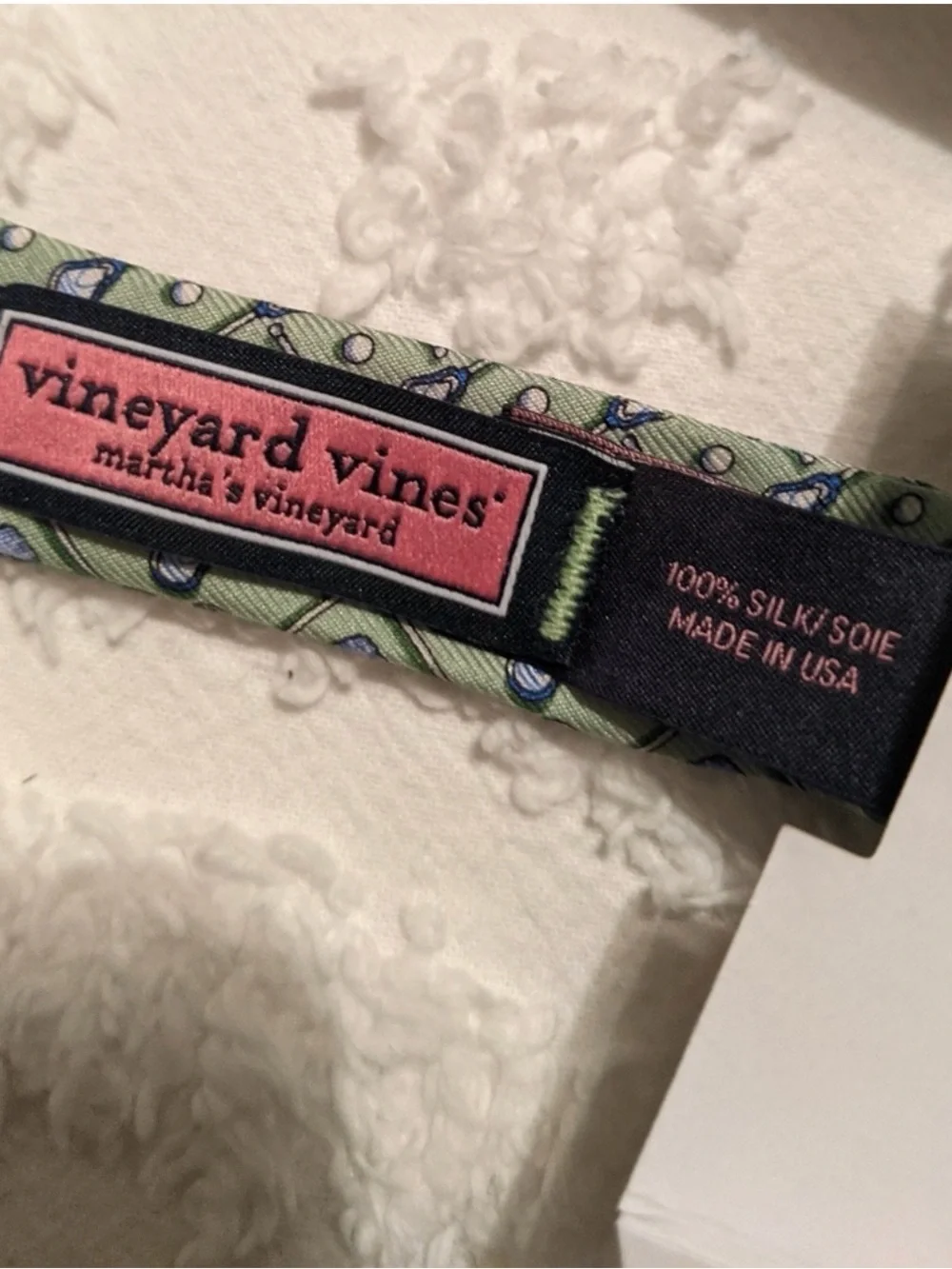 Vineyard Vines Youth 🥍 Light Green Blue Lacrosse Patterned Bow Tie NIB